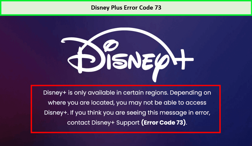  Notificación de código de error 73 de Disney Plus Espana 