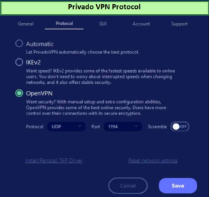  Protocole VPN privé outside - France 