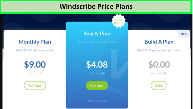  Plans de prix Windscribe 