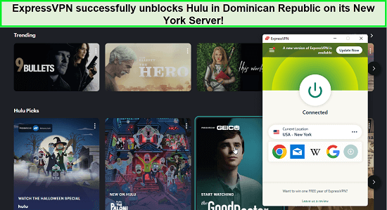 ExpressVPN unblocks Hulu in Dominican Republic