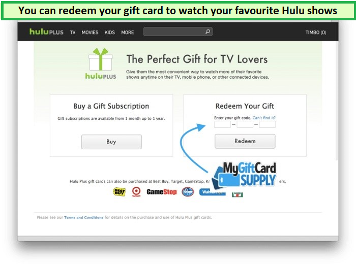  tarjeta de regalo de Hulu - canjear en España 