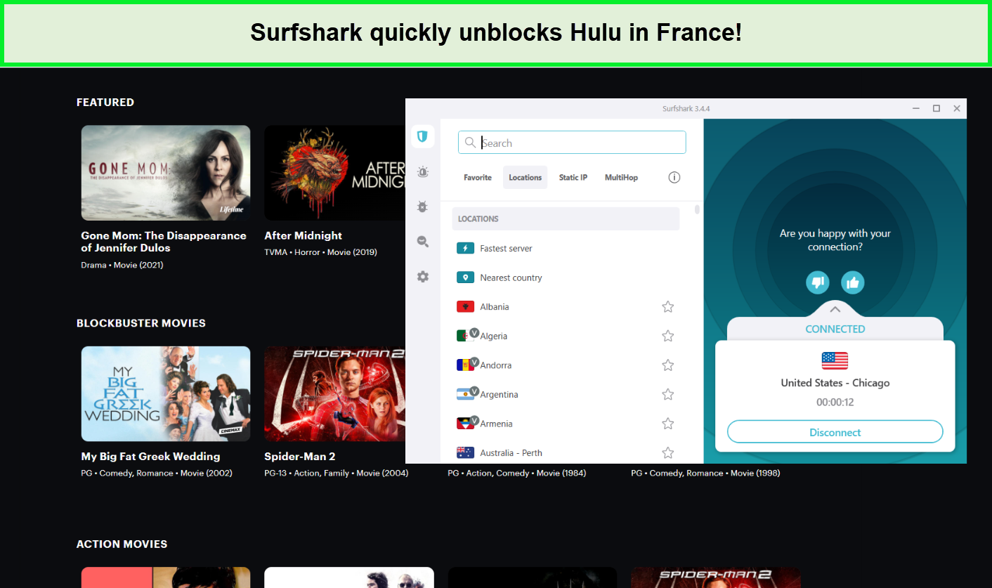  surfshark pour débloquer Hulu en France 