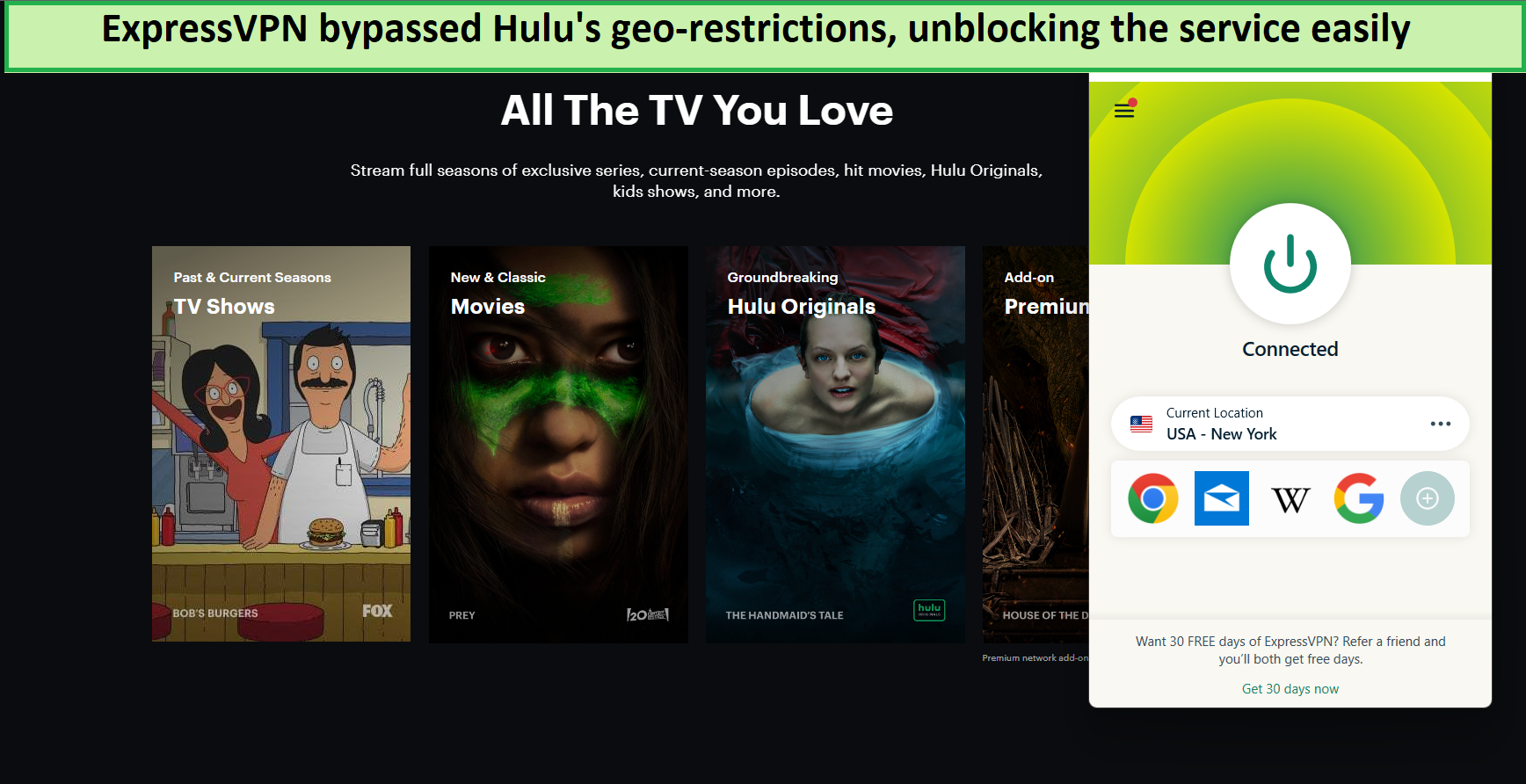 unblock-hulu-on-iphone-in-Hong Kong-with-expressvpn-easily
