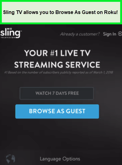 sling-tv-browse-as-guest-option-on-roku-in-Hong Kong