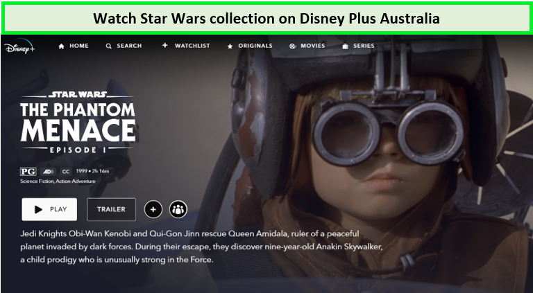  Contenido de Star Wars de Disney Plus Australia en EE. UU. 