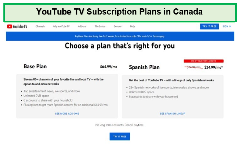 ca-price-and-plan-of-youtube-tv-on-smasung-smart-tv