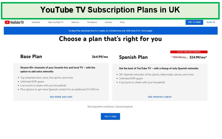 uk-price-and-plan-of-youtube-tv-on-chromecast