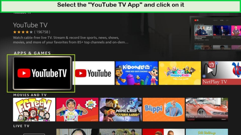 select-youtube-tv-app-on-firestick-in-Italy
