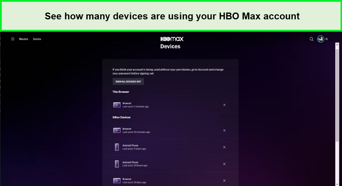  Connexions simultanées France HBO Max App 