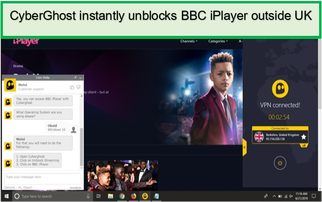  Cyberghost verwenden, um BBC iPlayer zu entsperren. in - Deutschland 