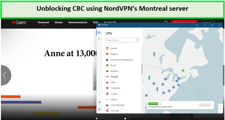 CBC successfully accessed outside Canada with NordVPN
