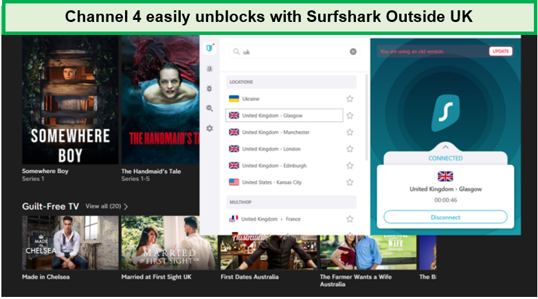  Surfshark UK verwenden, um Kanal 4 zu entsperren. 
