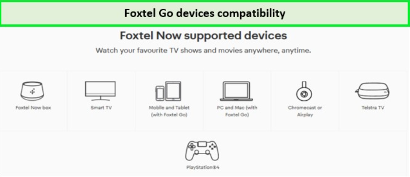  appareils pris en charge par Foxtel Go in - France 