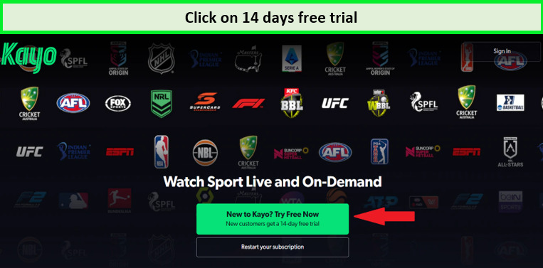 kayo-sports-free-trial-in-Spain