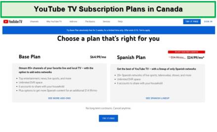 price-and-plan-of-youtube-tv-in-Canada