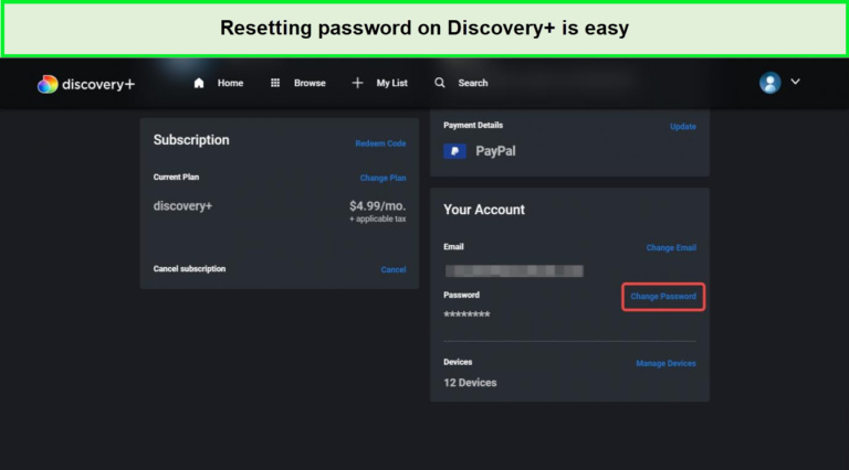 Changing password on Discovery Plus is really simple in Canada