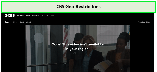  Message d'erreur de restriction géographique CBS in - France 