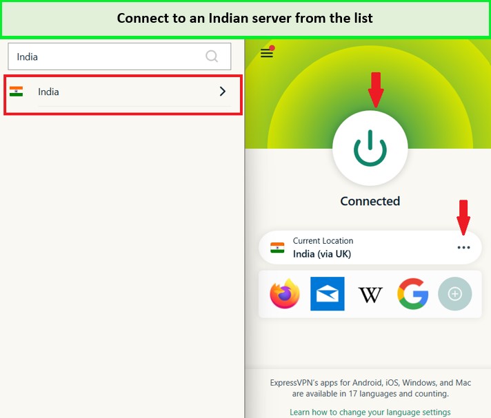  Connectez-vous à un serveur indien pour débloquer Hotstar en France. 