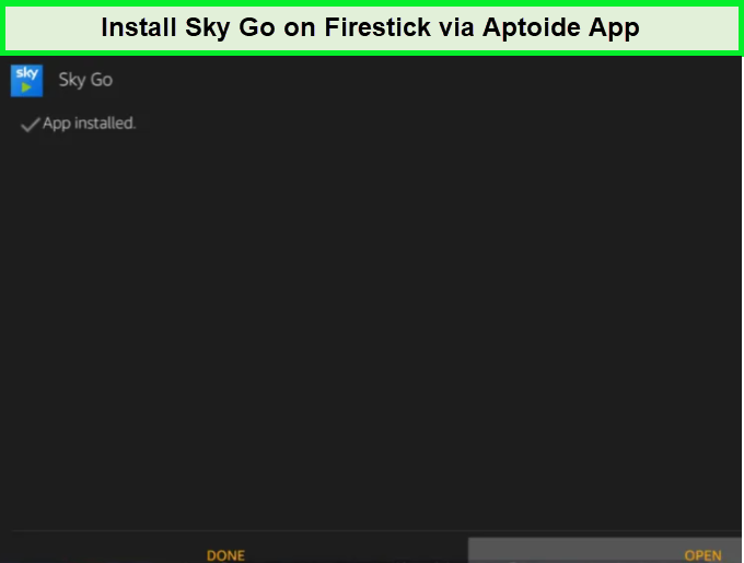  installer Sky Go via l'application Aptoide sur Firestick in - France 