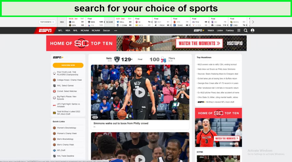 search-sport-to-chromecast-espn-in-Singapore