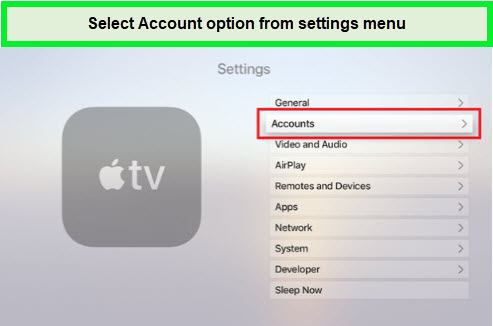 select-account-option-on-apple-tv-in-Australia
