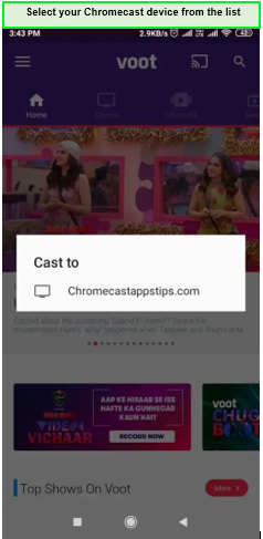 select-your-chromecast-device-to-cast-voot-on-smart-tv-in-au