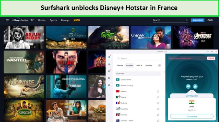  Surfshark débloqué Disney+ Hotstar en France 