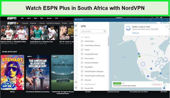watch ESPN plus in south africa with nordvpn
