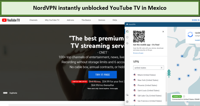 NordVPN-unblocked-youtube-tv-in-mexico