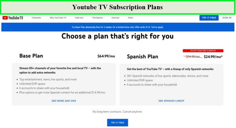  Precio y plan de YouTube TV en Chromecast. 