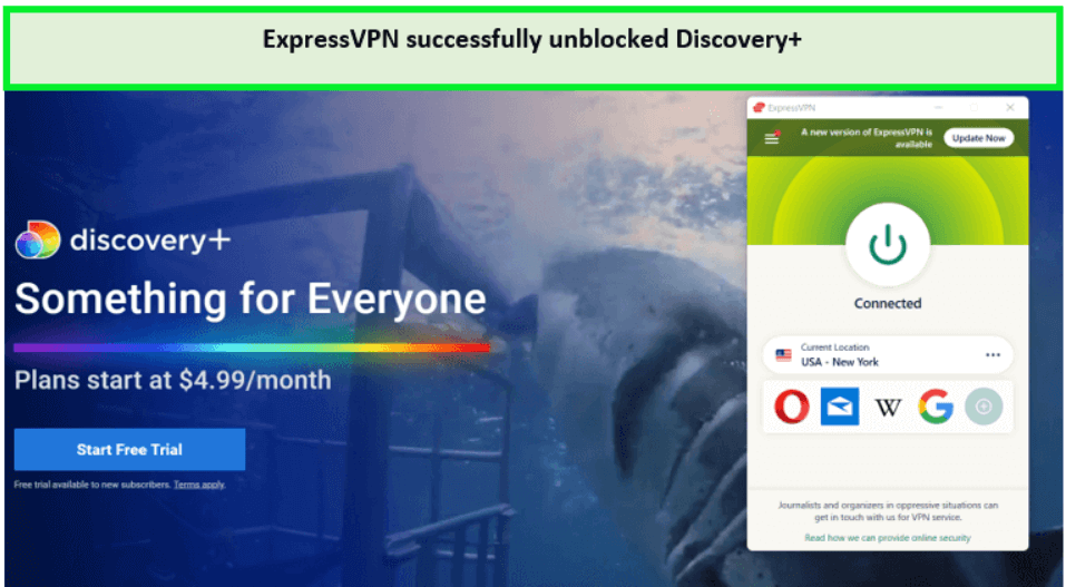  ExpressVPN desbloquea US Discovery Plus en España. 