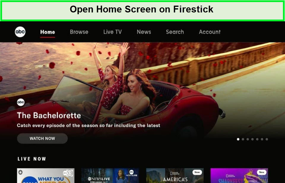  ouvrir l'écran d'accueil d'ABC sur Firestick in - France 