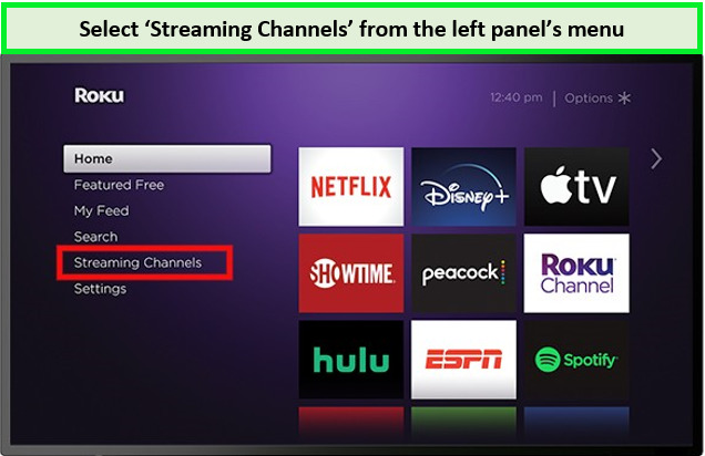 Sélectionnez le canal de streaming pour installer Hulu sur Roku. 