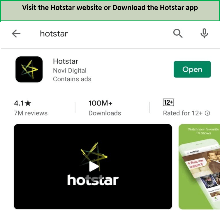  Besuchen Sie unsere Hotstar-Website oder laden Sie die App herunter. 