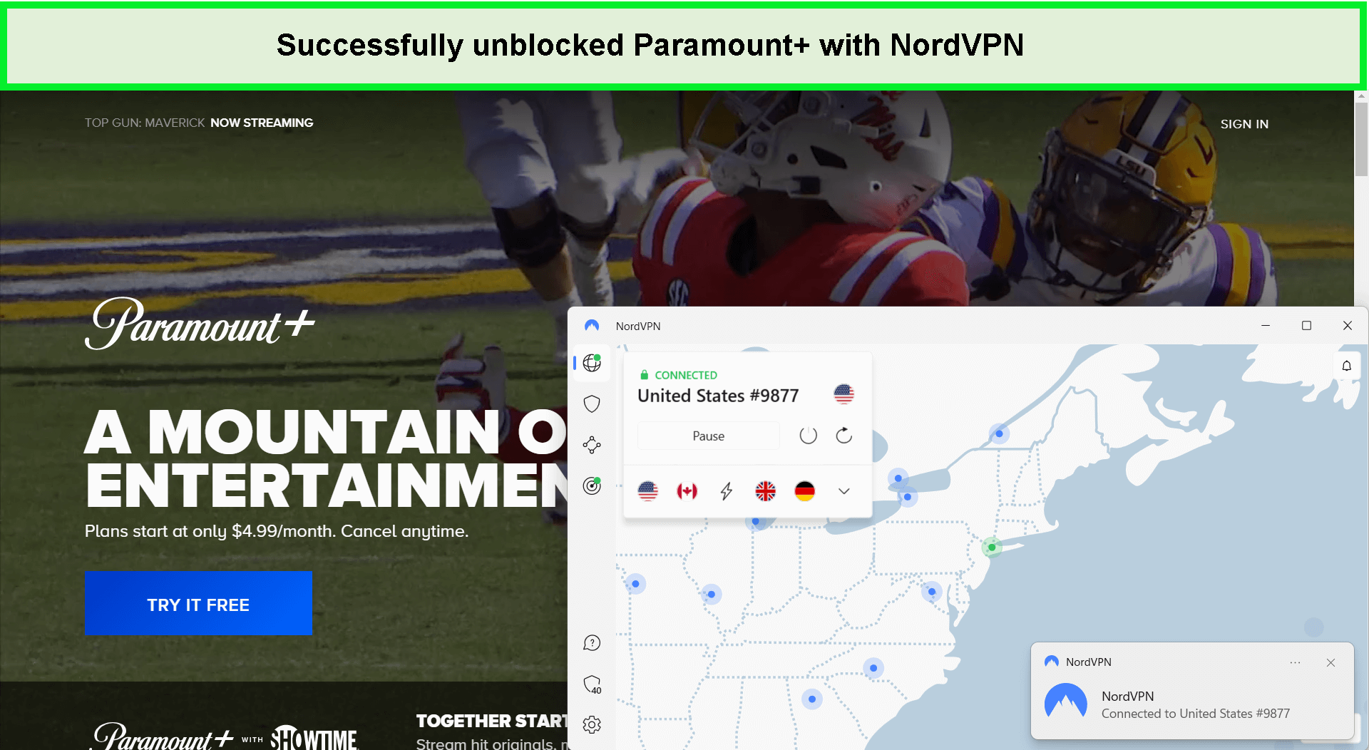 successfully-unblocked-paramount-with-nordvpn-in-brazil
