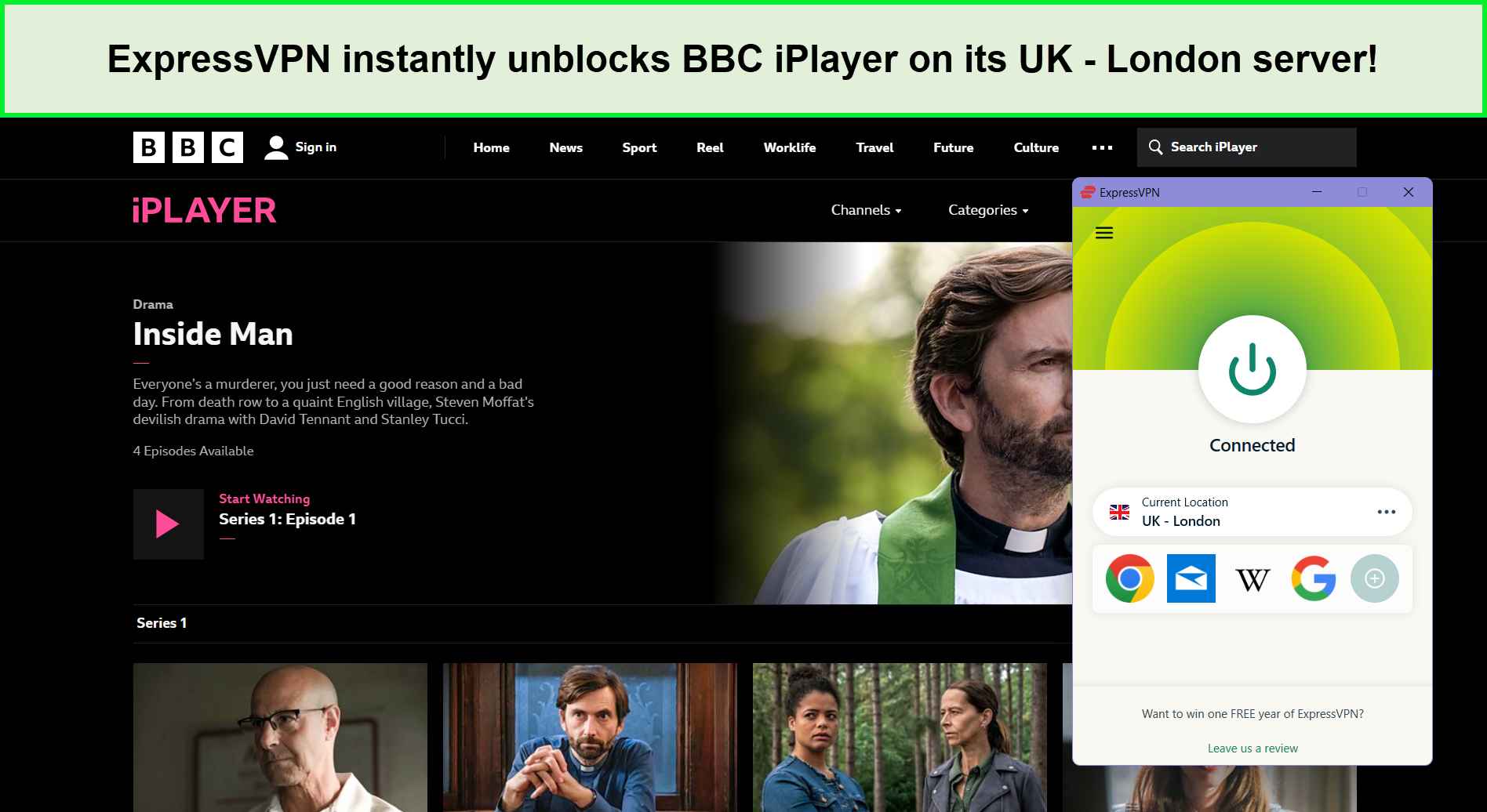  ExpressVPN débloque BBC iPlayer   
