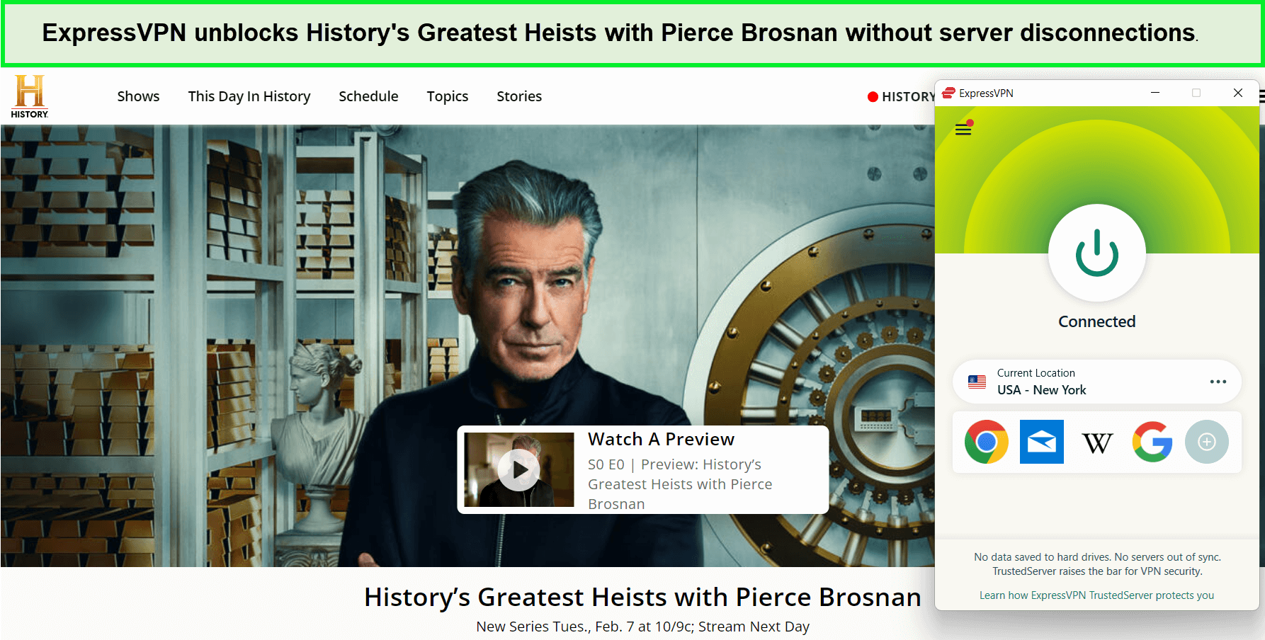 expressvpn-unblocks-historys-greatest-heists-with-pierce-brosnan-on-discovery-plus-via-history-channel