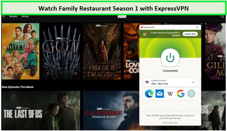  Regardez la saison 1 du restaurant familial avec ExpressVPN. 