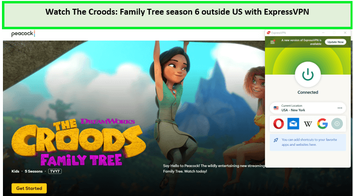  Regardez l'arbre généalogique de la famille Croods saison 6 en dehors des États-Unis avec ExpressVPN. 