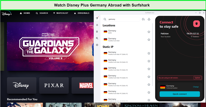 disney plus germany abroad with surfshark