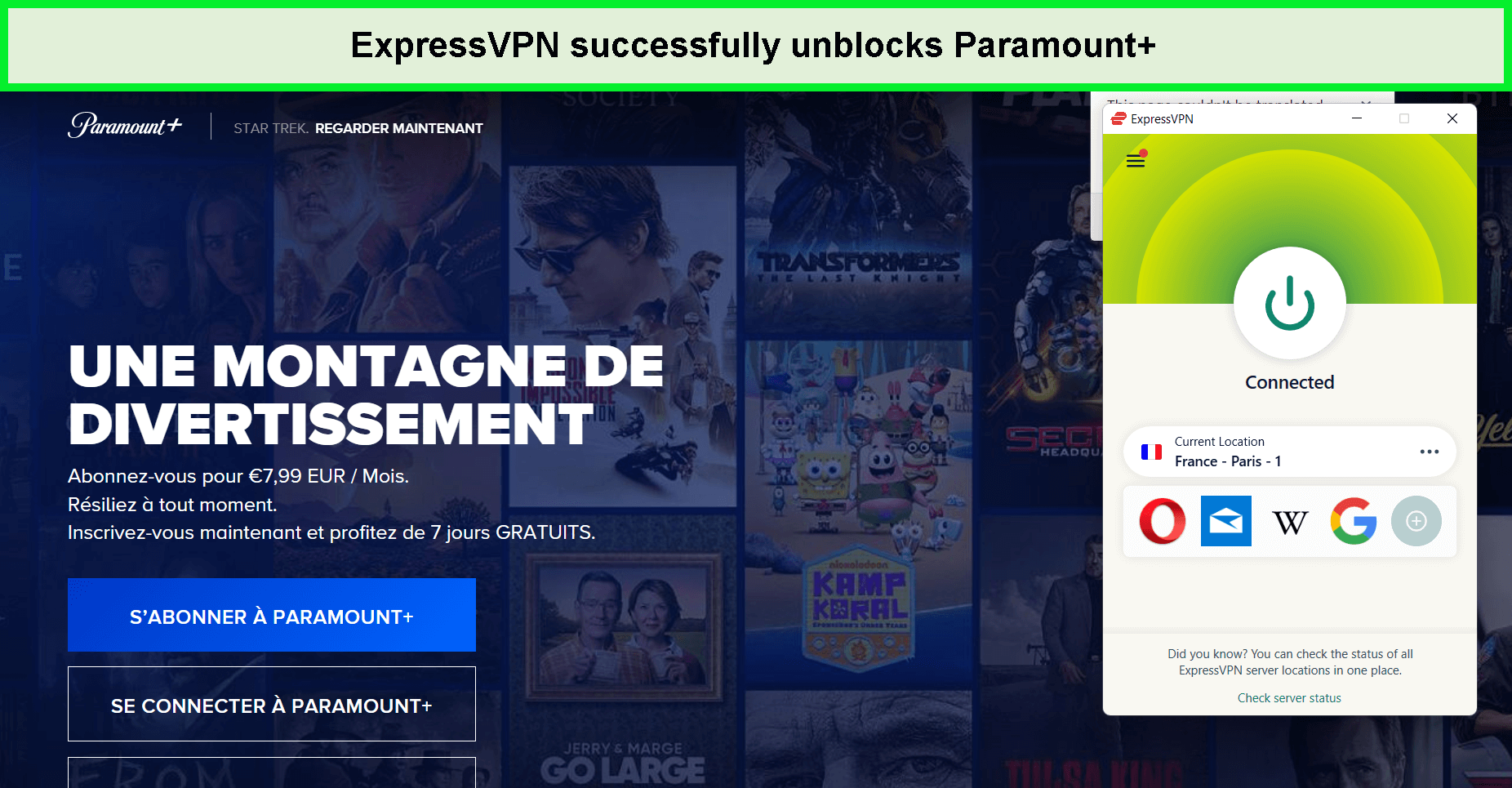  ExpressVPN-Débloquer Paramount Plus en dehors de la France 