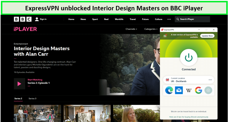  ExpressVPN hat den Zugang zu Interior Design Masters auf BBC iPlayer freigeschaltet.  -  