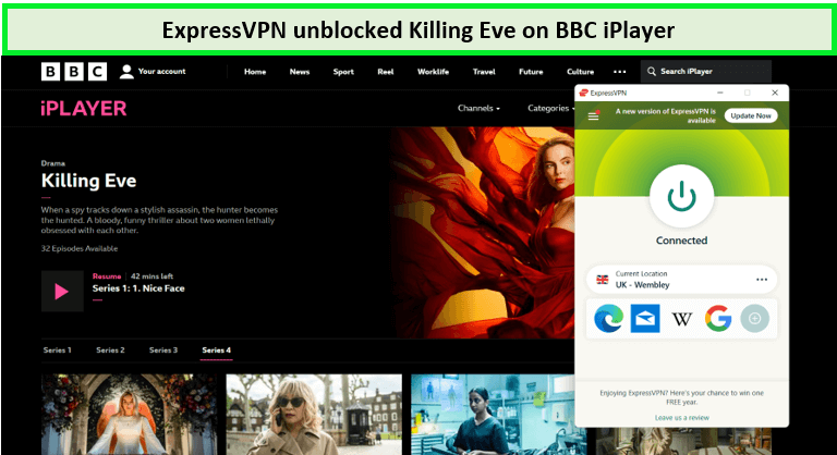  ExpressVPN ontgrendeld Killing Eve op BBC iPlayer in - Nederland 