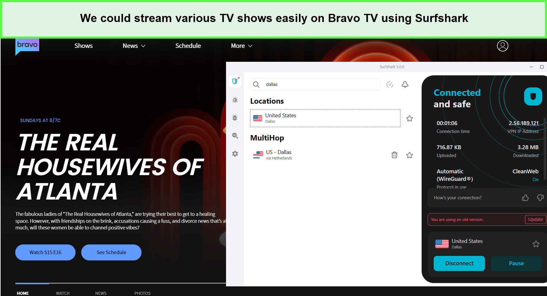  Surfshark entsperrt Bravo TV in Deutschland. 