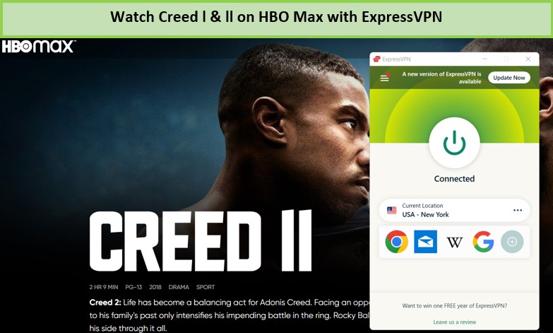  Schauen Sie Creed L & LL auf HBO Max mit ExpressVPN. 