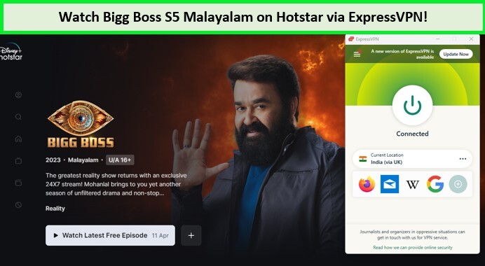  Guarda Bigg Boss Malayalam s5 tramite ExpressVPN  -  