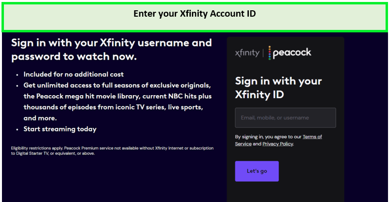  Geben Sie Ihre Xfinity-Kontonummer ein 