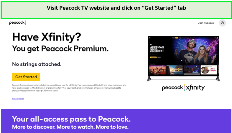 Visit-Peacock-TV-website-and-click-on-“Get Started”-tab