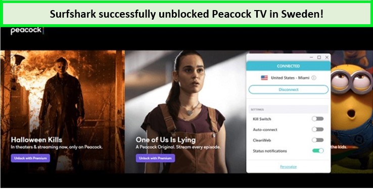 surfshark-unblocked-peacock-tv-in-Sweden