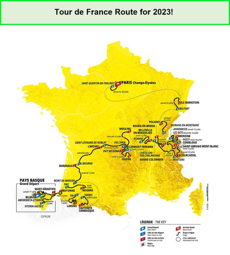 tour the france route 2023